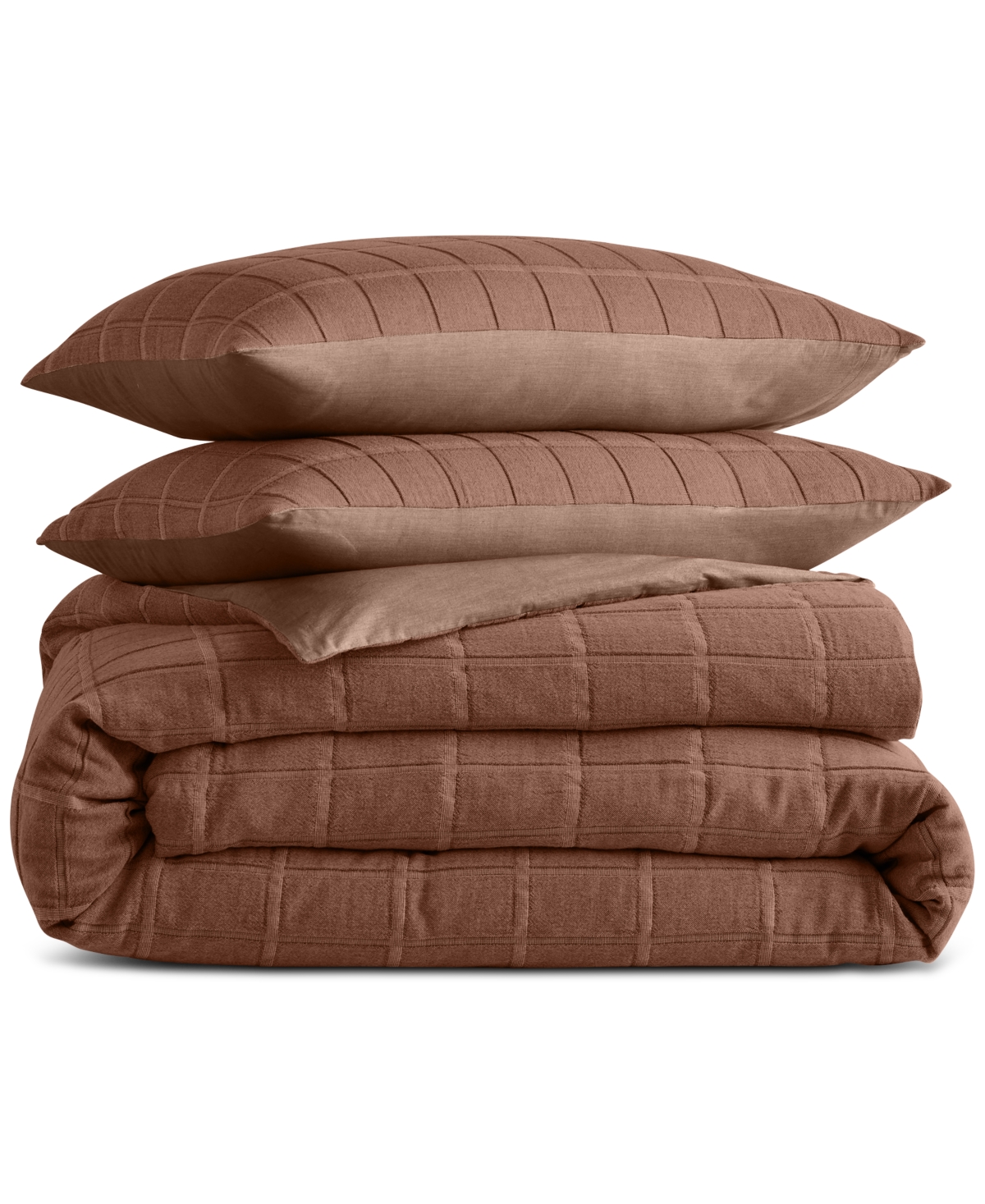 Oake Textured Check 3-pc. Comforter Set, King, Exclusively For Macy's In Brown