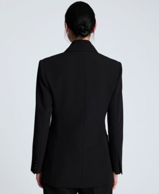 Women's Luxe Twill Double-Breasted Blazer