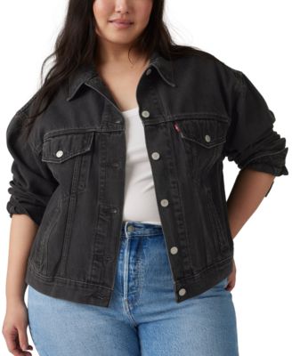 Plus Size '90s Cotton Denim Trucker Jacket