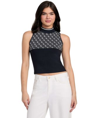GUESS - Women's Lise 4G Logo Sleeveless Sweater Top