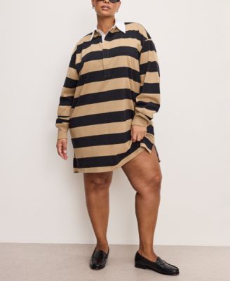 Women's Cotton Jersey Polo Mini Dress, Regular & Plus Size