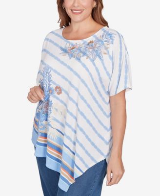Plus Size Embellished Boho Stripe Top