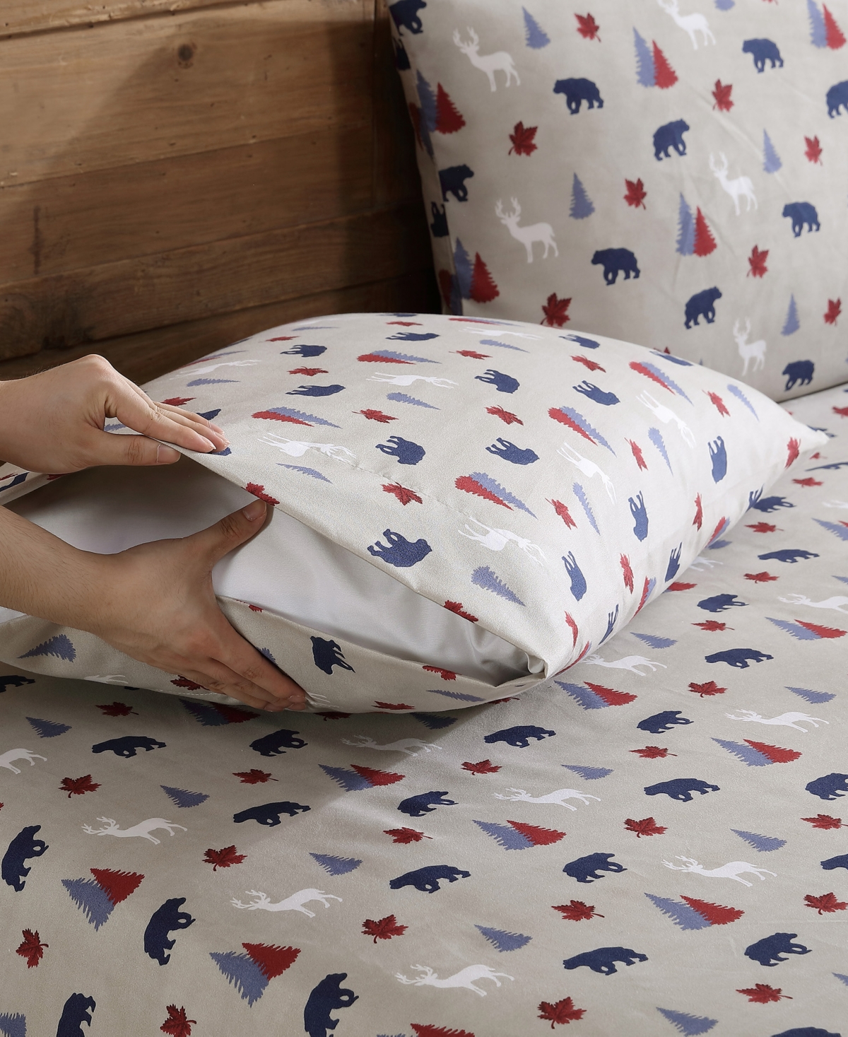 Beatrice Home Fashions Lodge 100-Thread Count Microfiber -Pc. Sheet Set