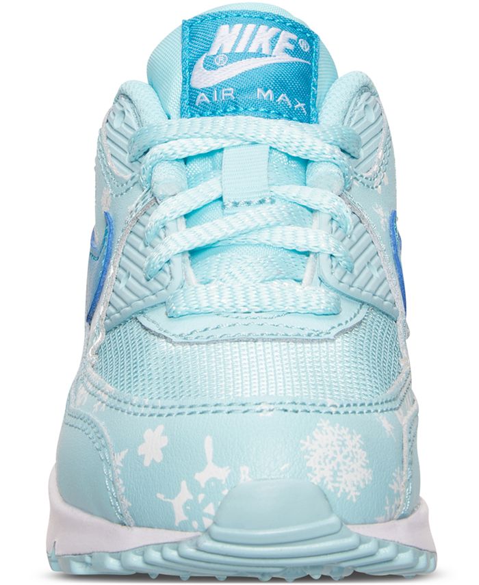Nike Little Girls' Air Max 90 Premium Mesh Running Sneakers from Finish
