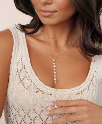 Coastal Mother of Pearl Lariat Necklace