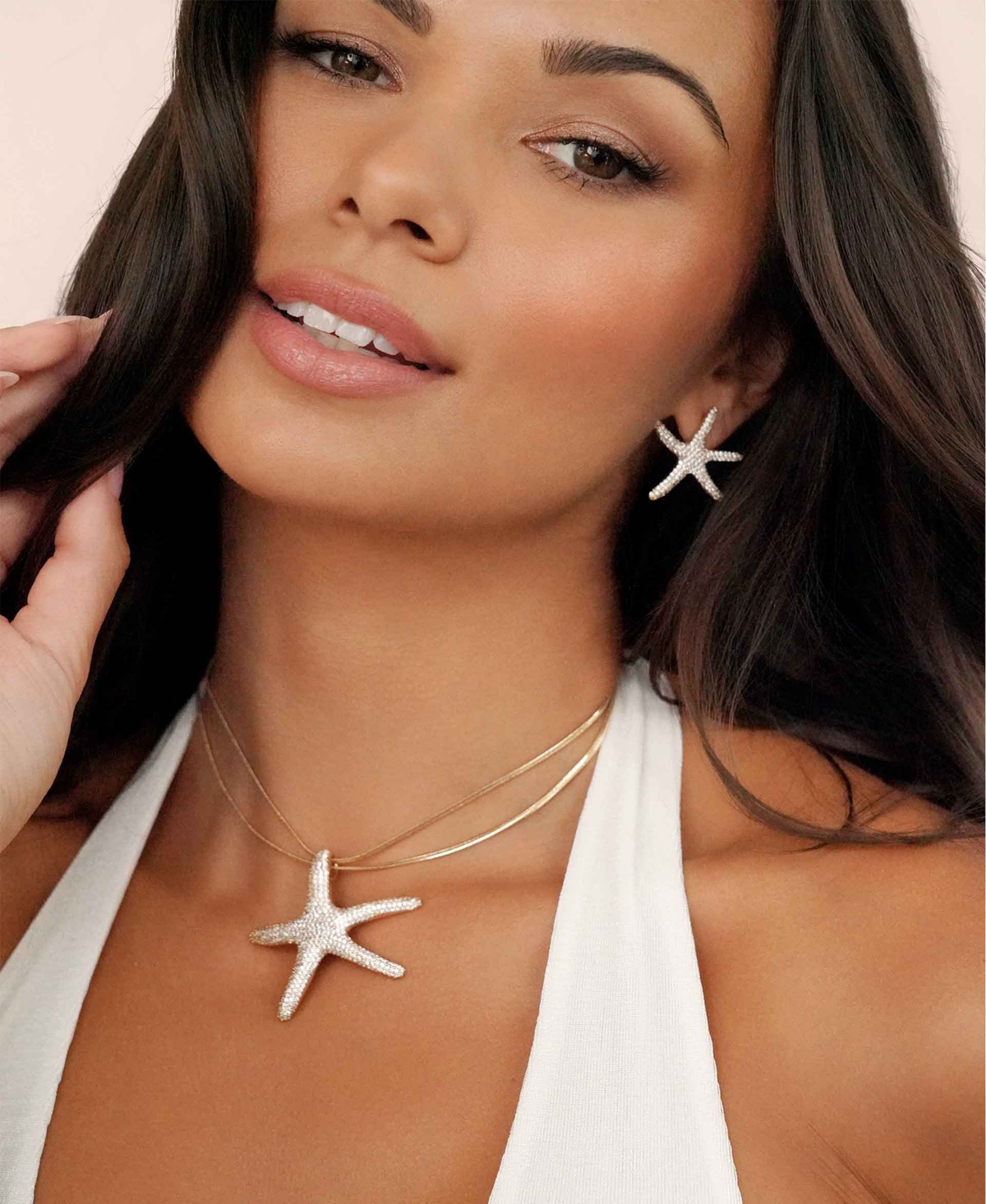 Ettika Pave Starfish Statement Necklace In Gold