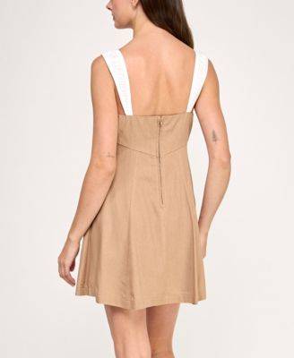 Trixxi Juniors' Contrast-Trim Sleeveless Fit & Flare Dress - Macy's