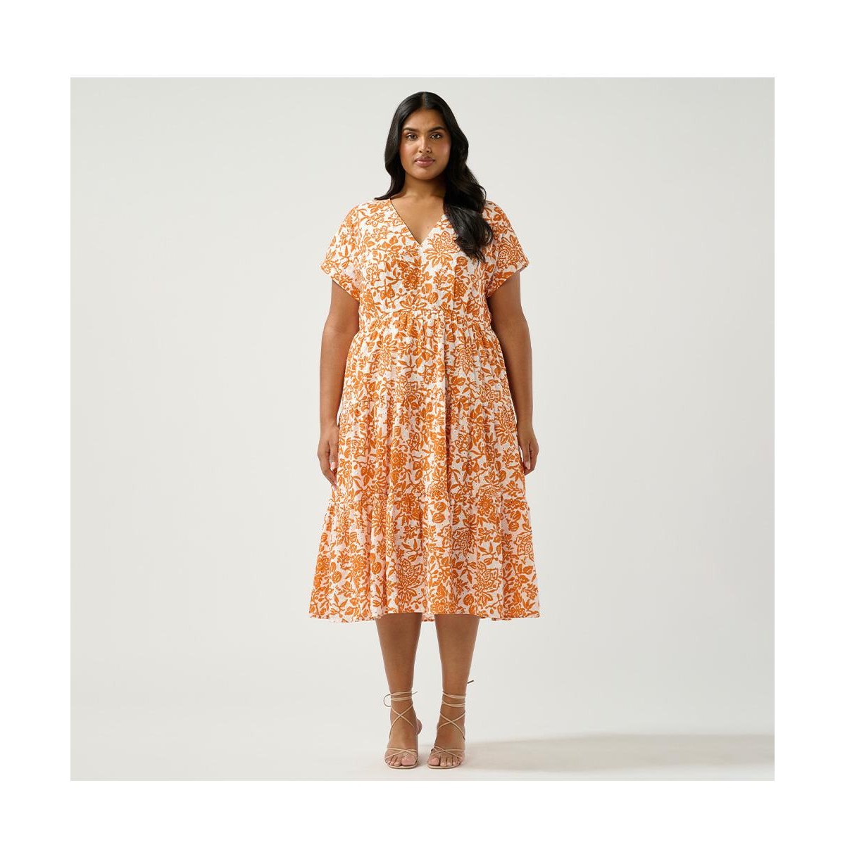 Cote dAzur Midi Dress - Milk/mango