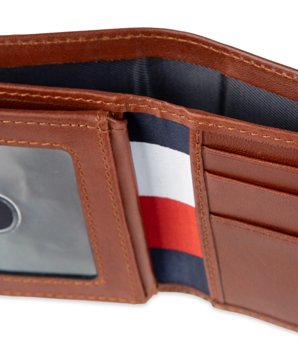 Tommy Hilfiger Men's Rfid Extra Capacity Slimfold Wallet In Brown