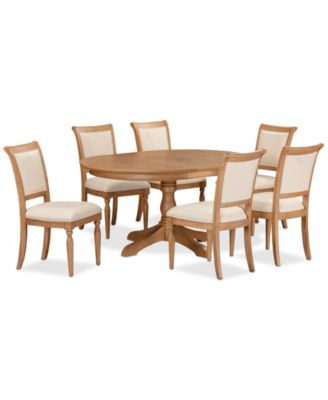 Furniture - Willowmere 7-Pc. Dining Set (Round Table & 6 Upholstered Chairs)