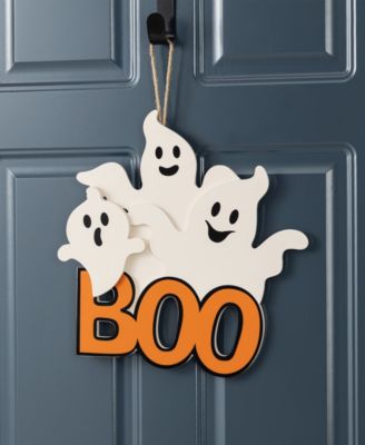 14" Halloween Wooden Ghost BOO Door Hanger