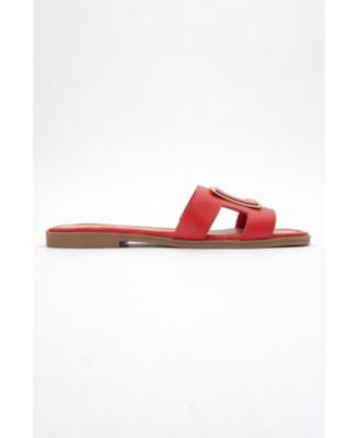 MILLIE Leather Buckle Slide (Women)