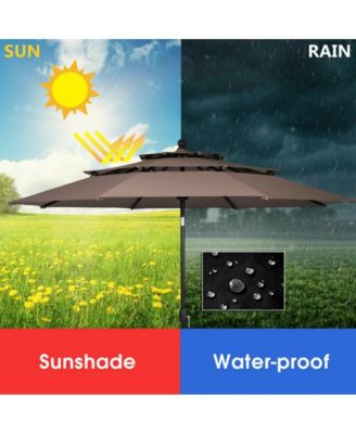 10 Feet 3 Tier Outdoor Patio Umbrella with Double Vented