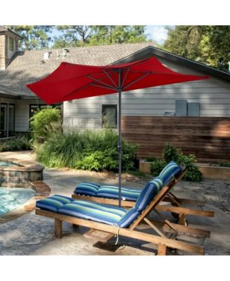 9 Feet Patio Bistro Half Round Umbrella without Weight Base