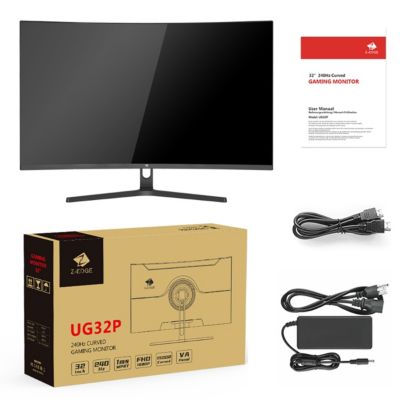 32 inch 1080P Full HD 1920 x 1080 240 Hz 1 ms Curved Gaming Monitor, FreeSync, HDMI + DP, Supports Wall Mount