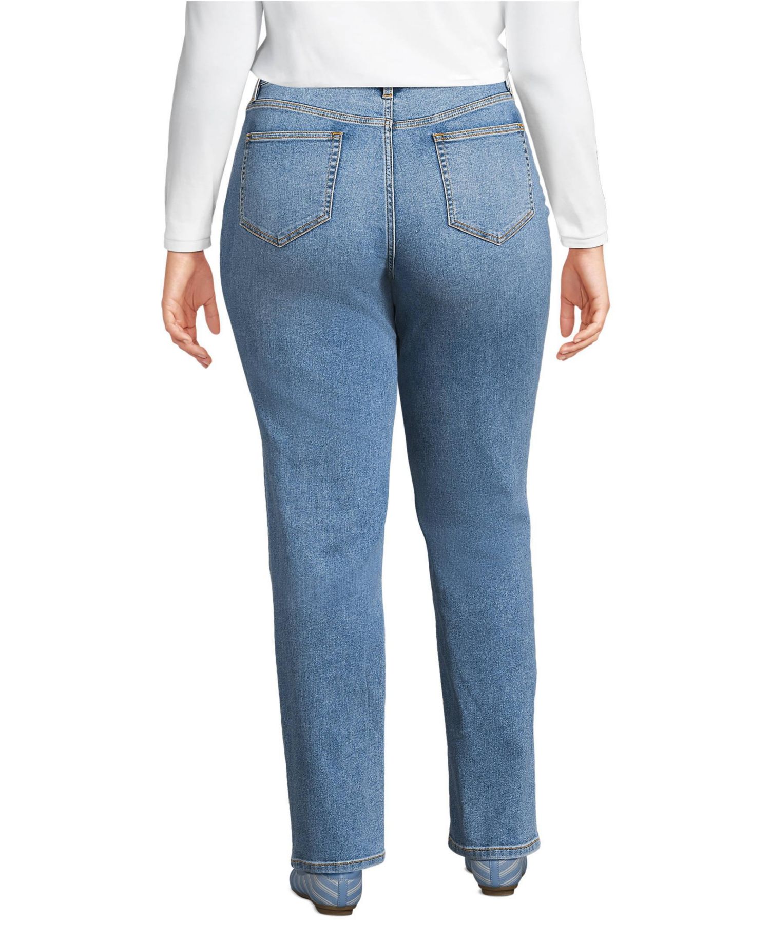 Women's Recover High Rise Straight Leg Blue Jeans