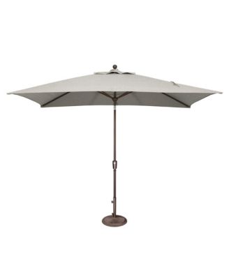 Mondawe - 6.6FTx10FT Rectangle Patio Umbrella with Push-Button Tilt, Frame Silver