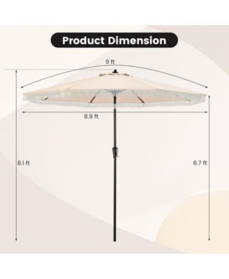 9 feet Patio Umbrella with Sun-Protective Canopy for Patio Garden Pool