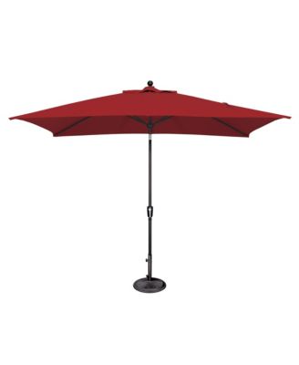 6.6FTx10FT Solefin Rectangle Patio Umbrella with Push-Button Tilt, Black Frame
