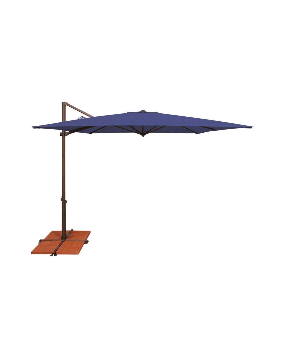 8.6FT Solefin Square Cantilever Umbrella with Cross Bar Stand,Bronze Frame - Taupe