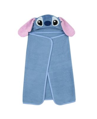 Baby Disney Stitch Luxury Blue Cotton Terry Hooded Bath Towel