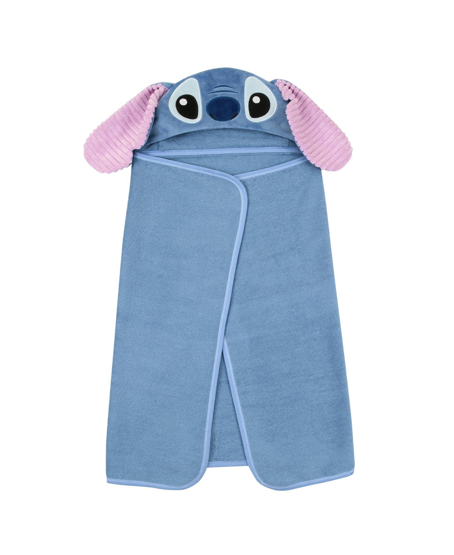 Baby Lambs and Ivy Disney Stitch Luxury Blue Cotton Terry Hooded Bath Towel
