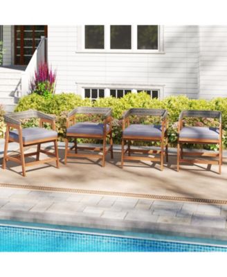 Outdoor Patio Dining Chairs Set of 4 with Seat Cushions for Comfortable and Stylish Outdoor Dining