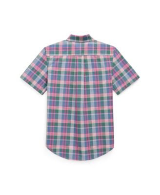 Big Boys Plaid Oxford Short Sleeve Shirt