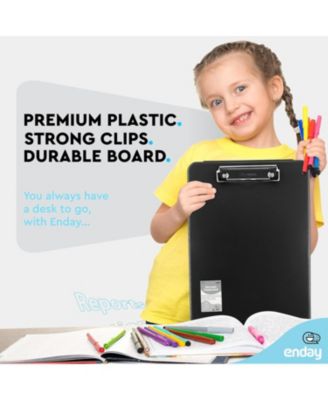 Clipboard with Storage Pink, Letter Size Storage Clipboard with Compartments Case for Nurse Teachers Plastic Translucent Holds 100 Sheets Also Avail. in Green, Pink, Red, Blue, Grey, Black-by Enday