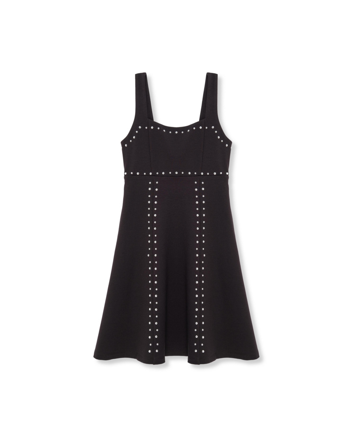 H By Habitual Kids' Big Girls Studded Fit And Flare Dress In Black