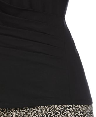 Plus Size Asymmetrical Wrap Short Sleeve Top