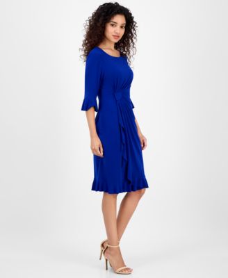 Women's Bell-Sleeve Gathered-Waist Dress