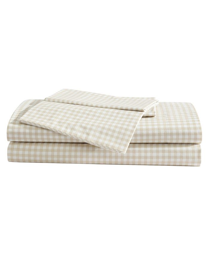 Eddie Bauer Printed 100% Cotton Percale 3-Pc. Sheet Set, Twin - Brown - Twin Sheet Set