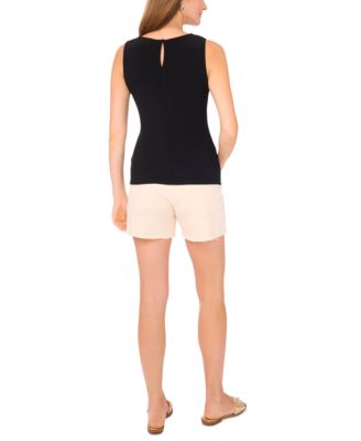 Women's Solid Twist-Front Sleeveless Top