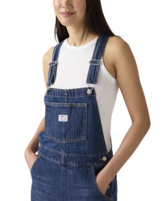 Women's Vintage-Style Cotton Denim Overalls