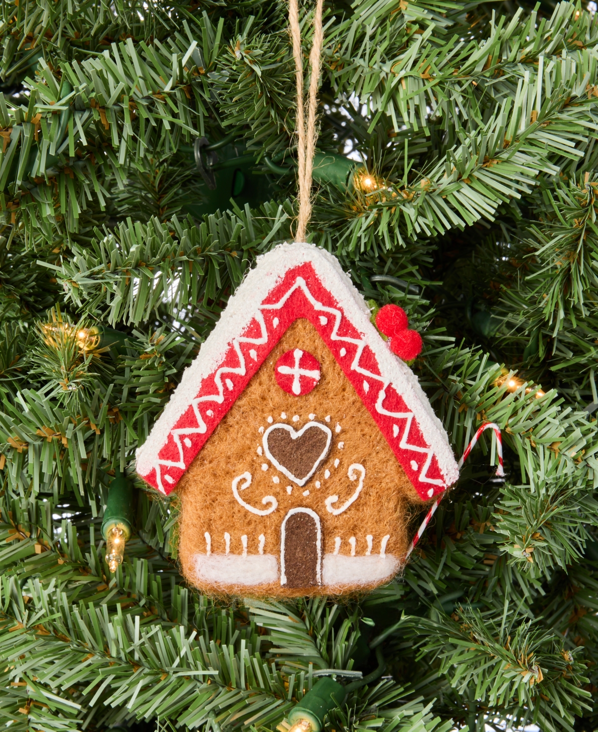 Holiday Lane Gingerbread Village Felted House Ornament, Macy's Exclusive