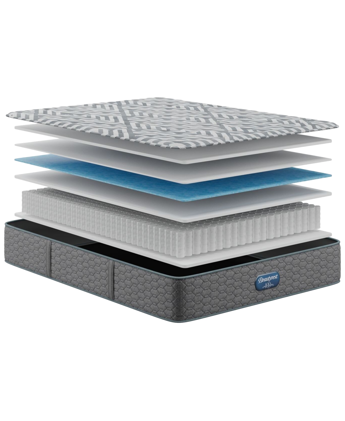 Beautyrest Anderson Avenue 12.5" Medium Tight Top Mattress Set, Full In Gray
