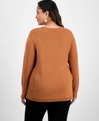 Plus Size Crewneck Long-Sleeve Sweater