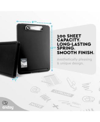 Clipboard with Storage Pink, Letter Size Storage Clipboard with Compartments Case for Nurse Teachers Plastic Translucent Holds 100 Sheets Also Avail. in Green, Pink, Red, Blue, Grey, Black-by Enday