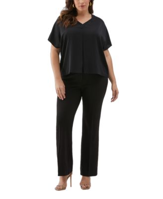 Plus Size Layered Dolman Short Sleeve Top