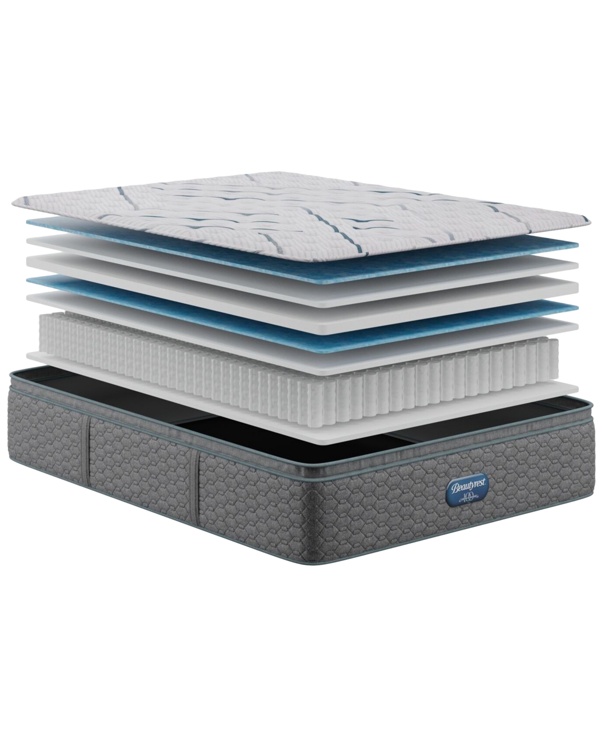 Beautyrest Madison Avenue 14.75" Medium Firm Pillow Top Mattress Set, Twin In Transparent