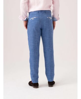 Men's Linen Wool Silk Blend Trousers