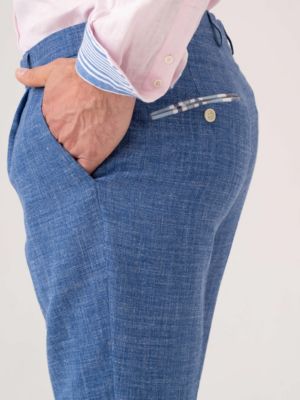 Men's Linen Wool Silk Blend Trousers