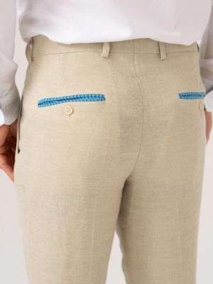 Men's Linen Wool Silk Blend Trousers