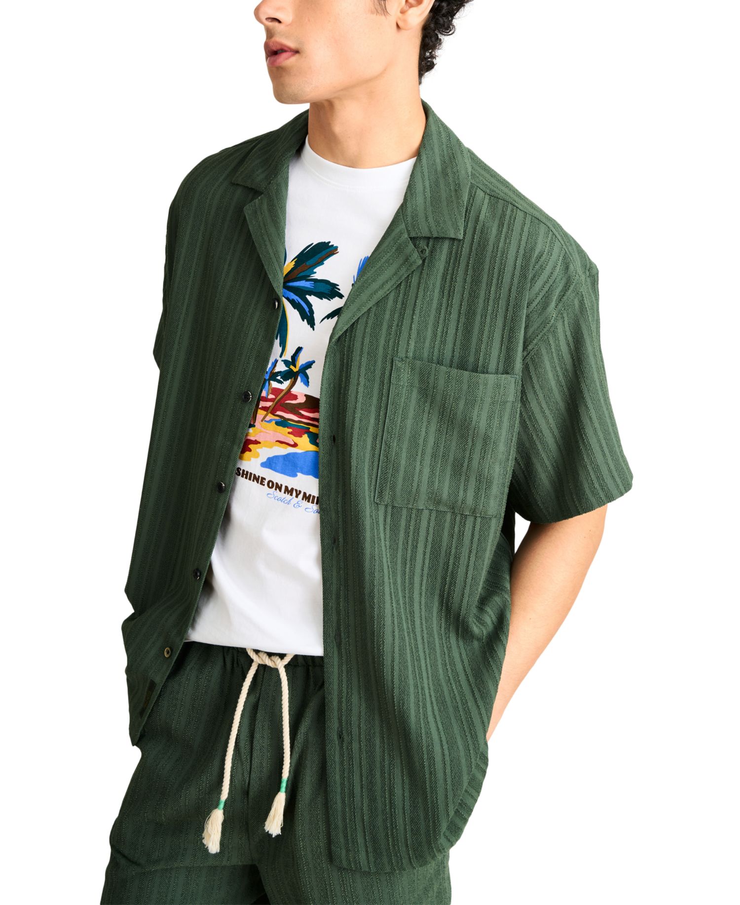 Men's Tonal Stripe Drawstring Shorts