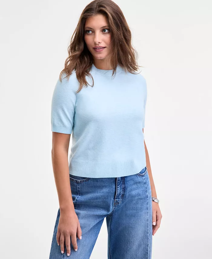 Women's Saddle Short Sleeve Sweater - thumbnail 10
