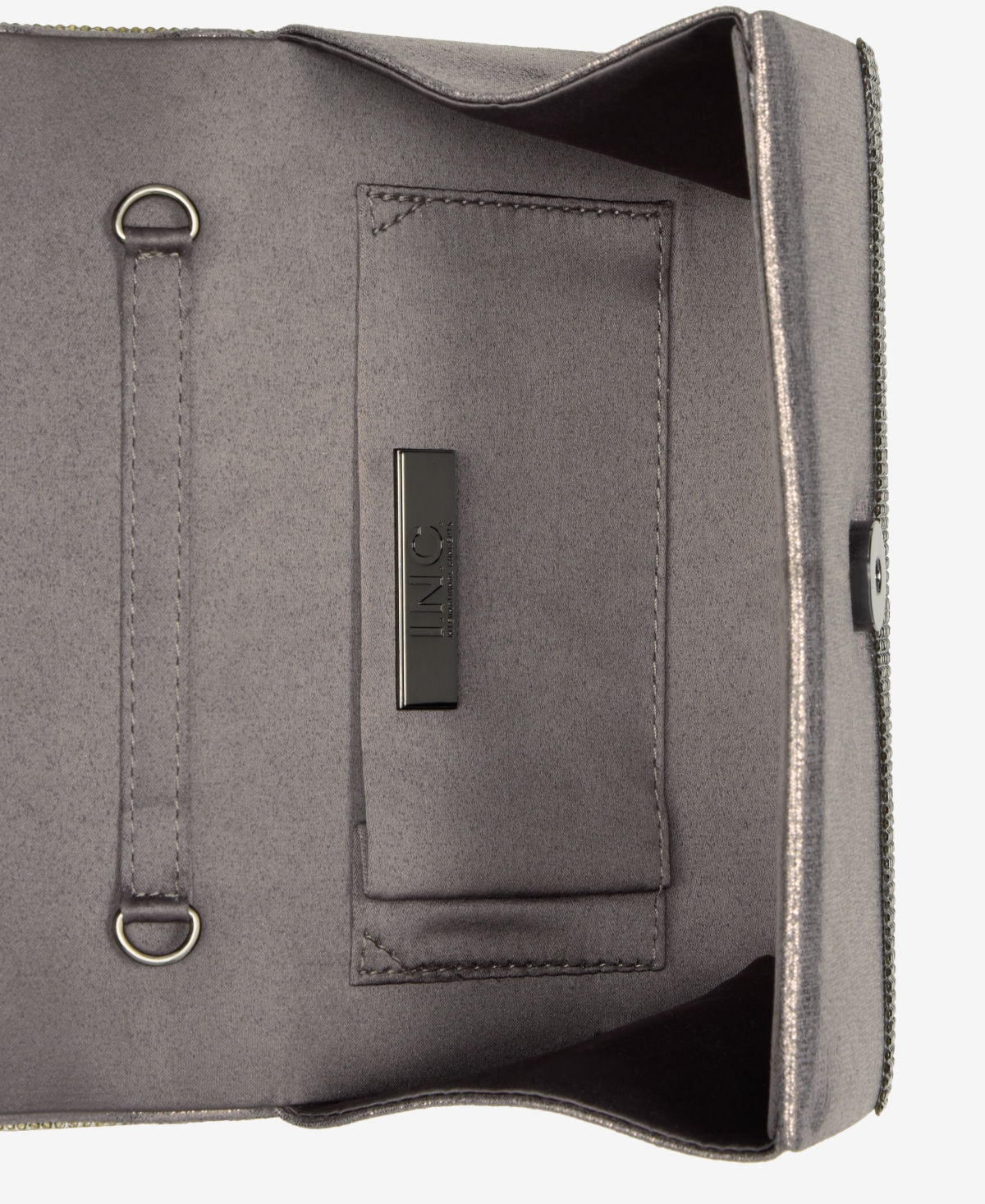 Inc International Concepts Caitlin Satin And Crystal Clutch, Exclusively At Macy's In Gray