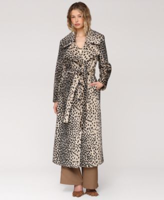 Avec Les Filles - Women's Belted Faux-Fur Maxi Coat