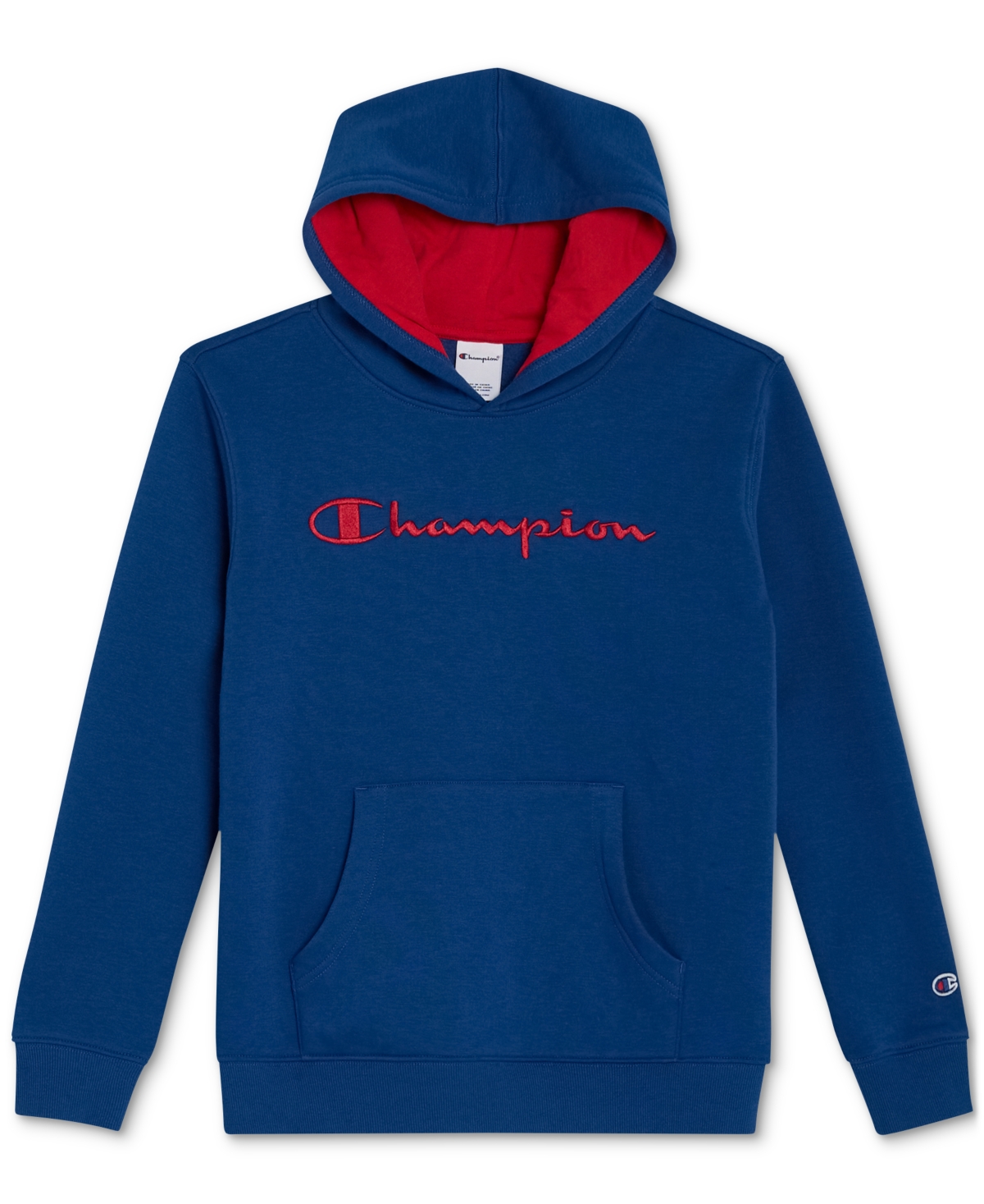 Champion Big Boys Signature Fleece Logo Hoodie In Blue