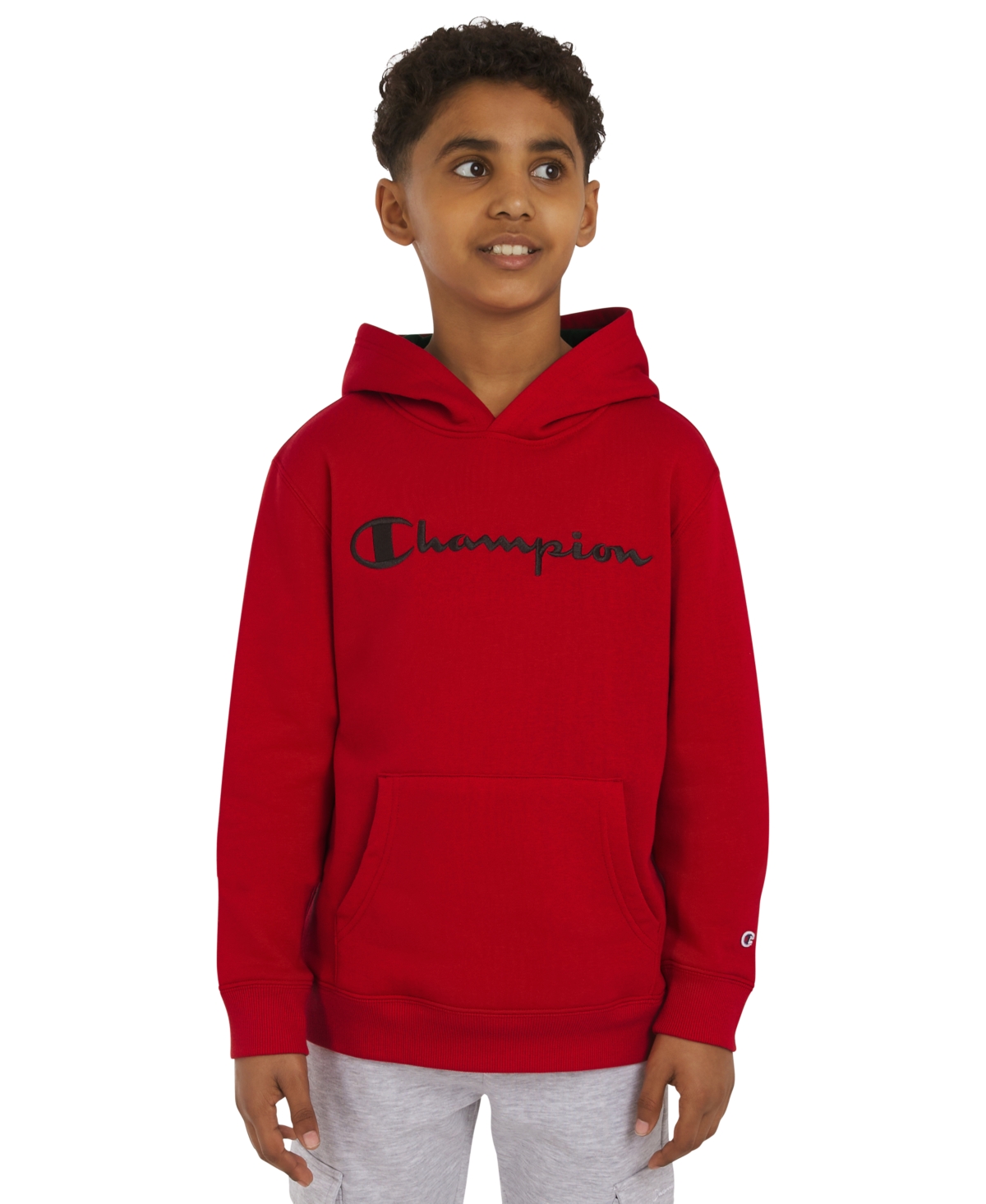 Champion Big Boys Signature Fleece Logo Hoodie In Red